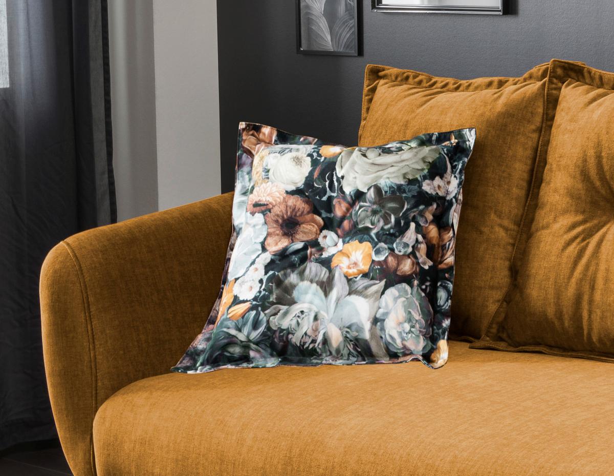 3-Sitzer-Sofa Baggio Gelb Velours - Gelb/Buchefarben, MODERN, Holz/Textil (236/94/103cm) - Livetastic