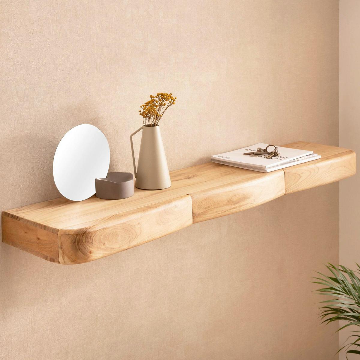 Wandboard Wl7.389 - Akaziefarben, Design, Holz (120/8/20cm) - Livetastic