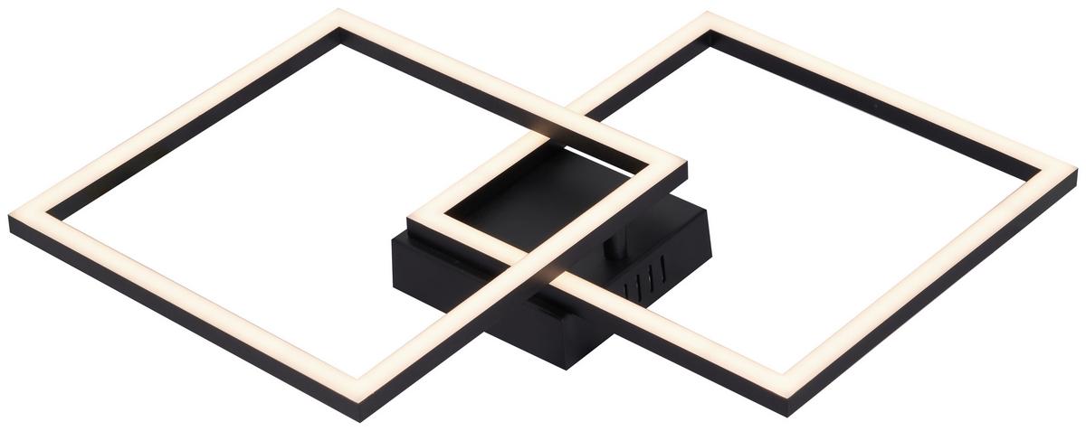 LED Mennyezeti Lámpa Corvin - fekete/opál, Modern, műanyag (55,8/39,5/6,7cm) - Mömax