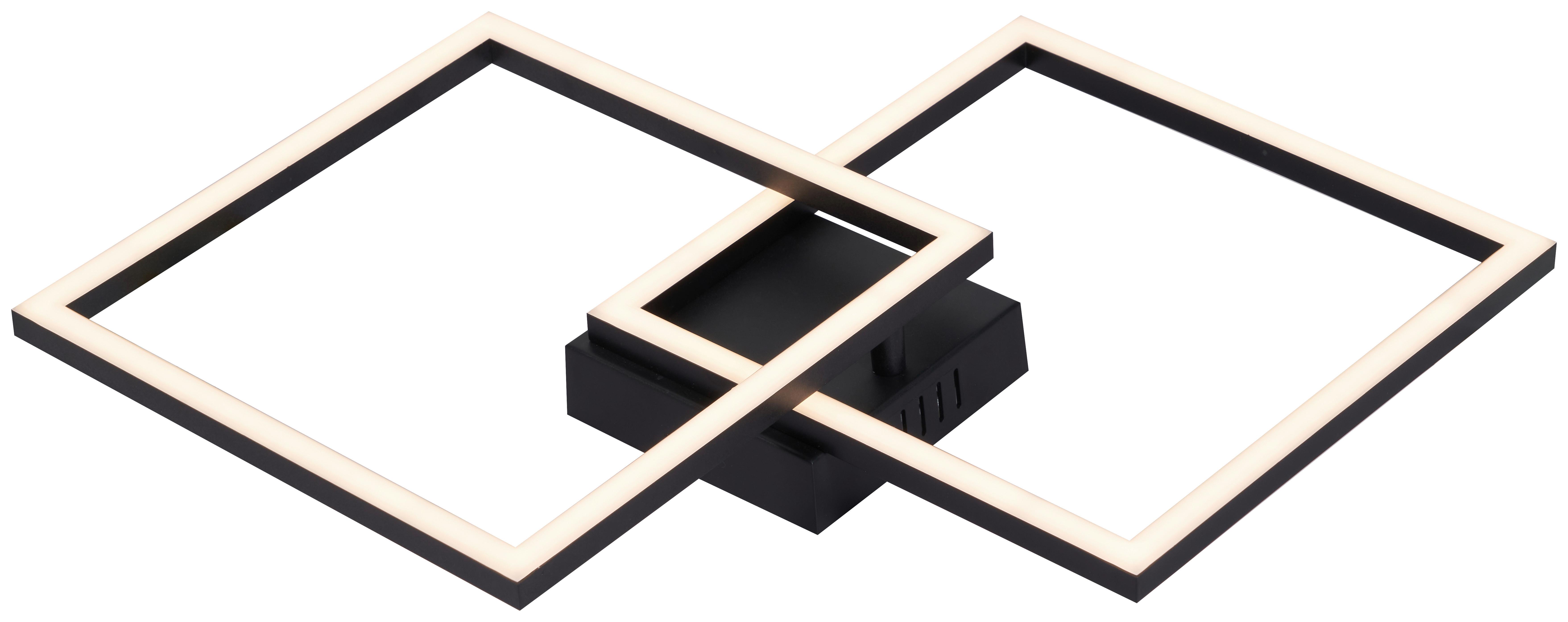 LED-TAKLAMPA CORVIN - opal/svart, Modern, plast (55,8/39,5/6,7cm) - Mömax