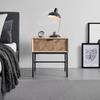 SÄNGBORD MILANO - svart/askfärgad, Modern, metall/trä (47,5/51/36cm) - Bessagi Home
