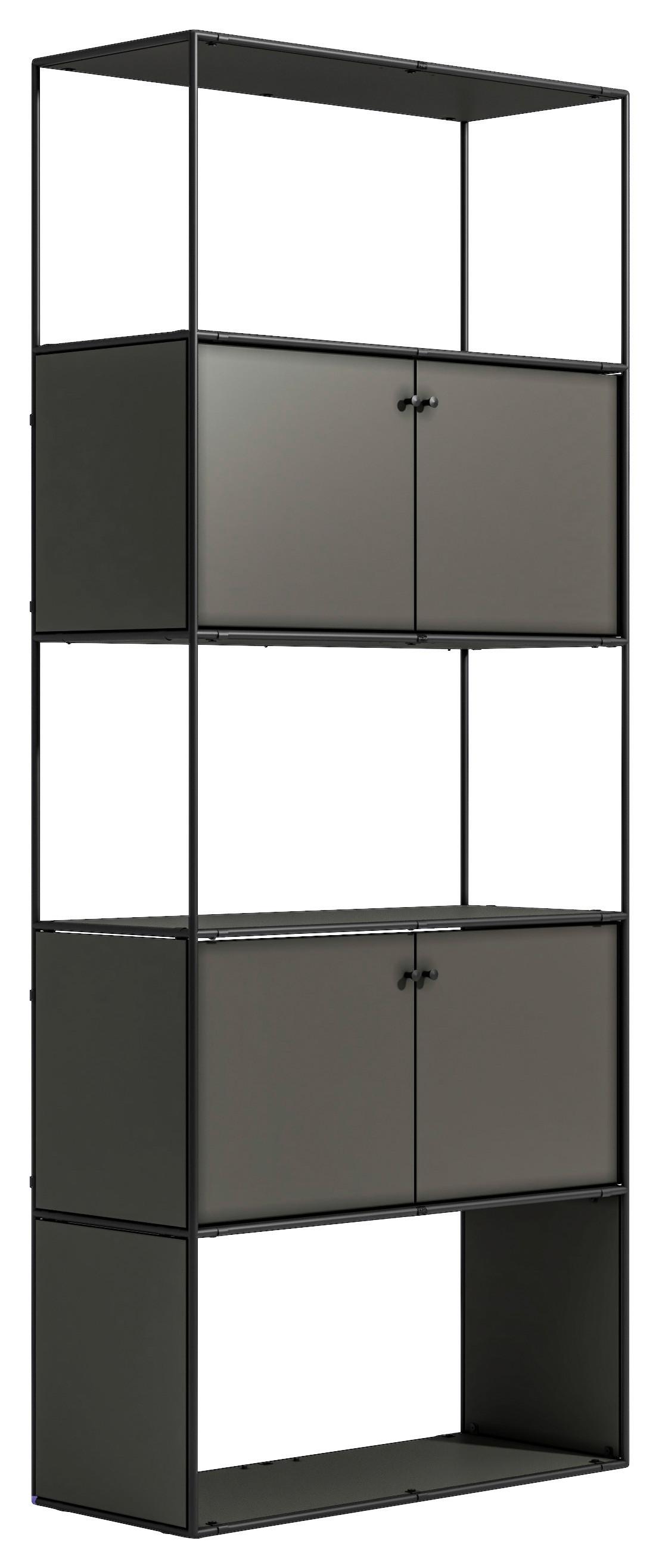 SZAFA NA DOKUMENTY BRERA - antracytowy/czarny, Design, materiał drewnopochodny/metal (80,7/199/35,8cm) - Novel
