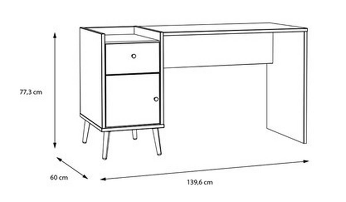 Radni Stol Za Mlade Whenua - boje hrasta/boje kadulje, Moderno, drvni materijal/drvo (139,6/77,3/60cm) - Mömax