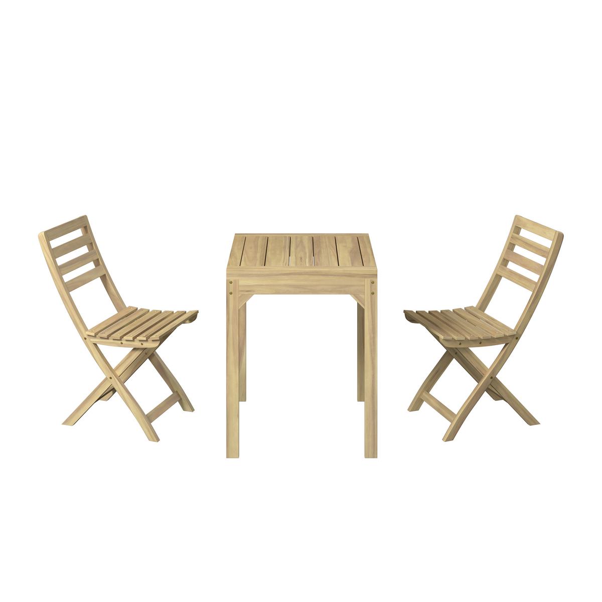 Balkonset Sana Akaziefarben 3-teilig - Akaziefarben, Natur, Holz (60-120/60/73,3cm) - Mömax