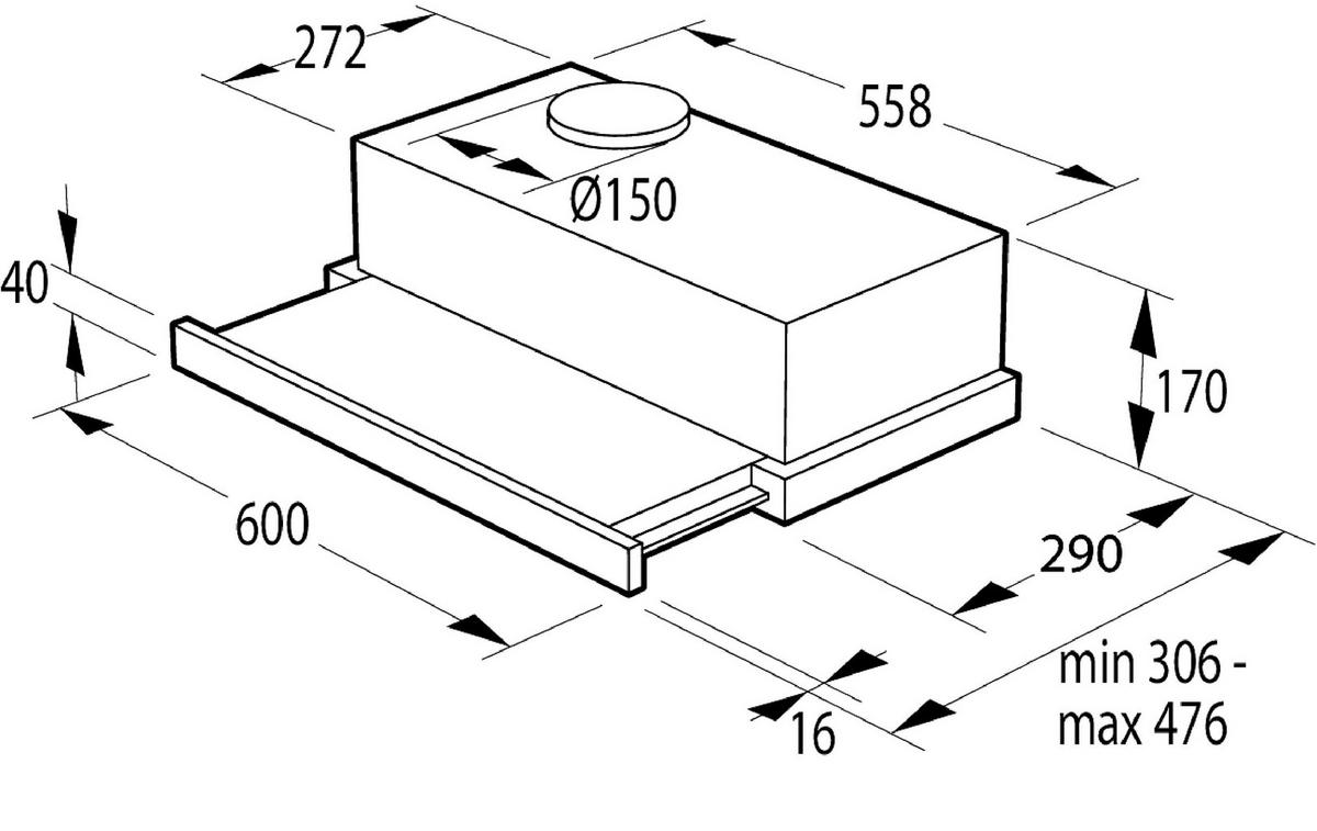 Dunstabzugshaube TH62E3X Edelstahlfarben - Edelstahlfarben, LIFESTYLE, Metall (60/17/30,6cm) - Gorenje
