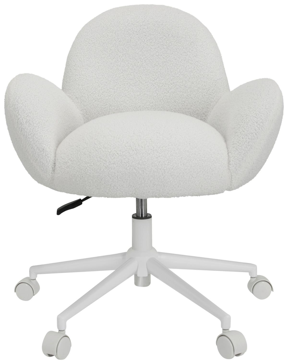 Jugenddrehstuhl Kiddy Teddy ca.63x67x64cm Teddystoff Weiß - Weiß, MODERN, Kunststoff/Textil (63/67/64cm) - MID.YOU