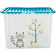 Box mit Deckel Andi aus Kunststoff - Türkis/Transparent, Kunststoff (48/36/25,5cm)