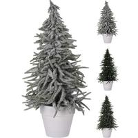 Dekor Műfenyő X-Mas Tree - sötétzöld/fehér, Natur, műanyag (58cm)