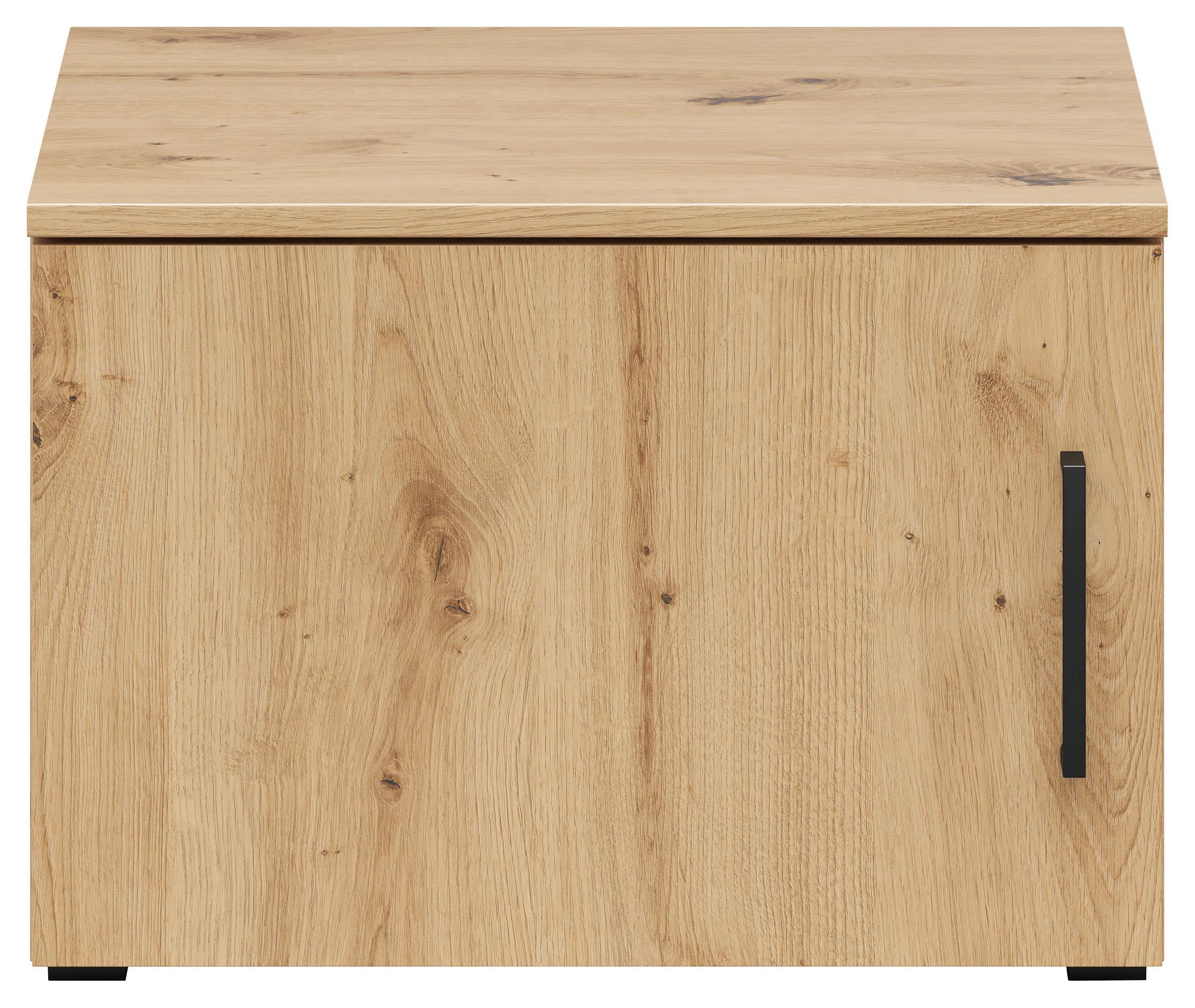 Aufsatzschrank Multistauraum Eiche Artisan - Schwarz/Eiche Artisan, Modern, Holzwerkstoff/Kunststoff (50/35/40cm) - Premium Living
