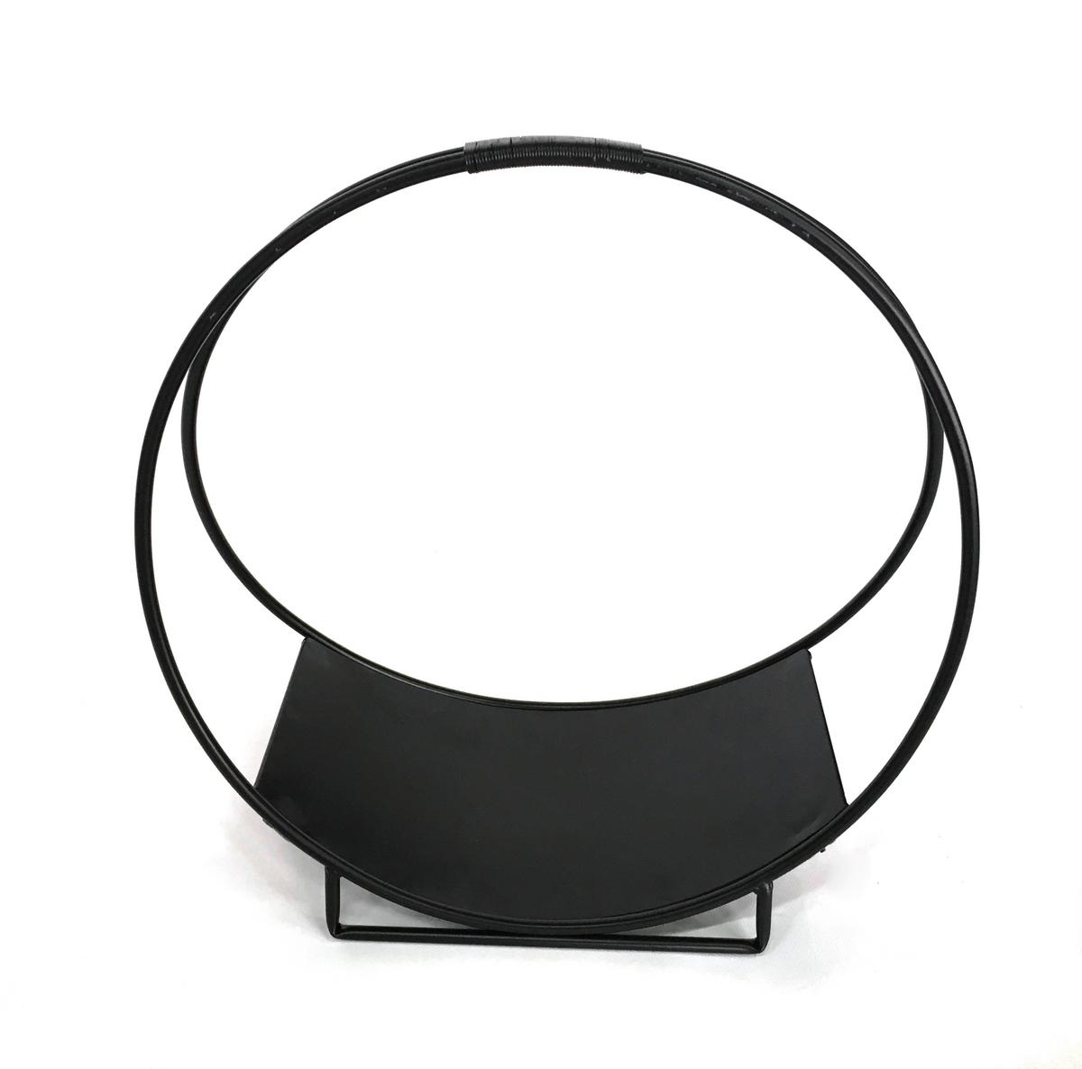 Kaminholztasche in Schwarz - Schwarz, MODERN, Metall (51/50/24cm) - Mömax