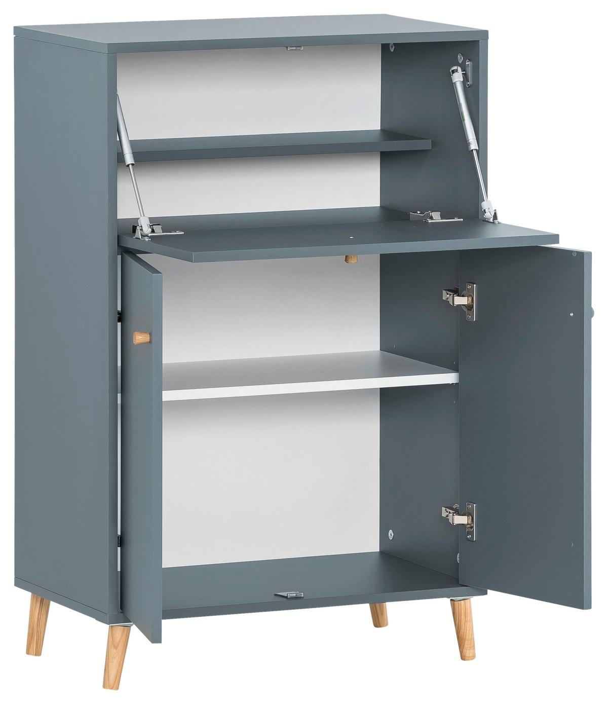 Sektretär Serie 500 Blau ca. 65,2x101,7x39cm - Blau/Weiß, MODERN, Holz/Holzwerkstoff (65,2/101,7/39cm) - MID.YOU