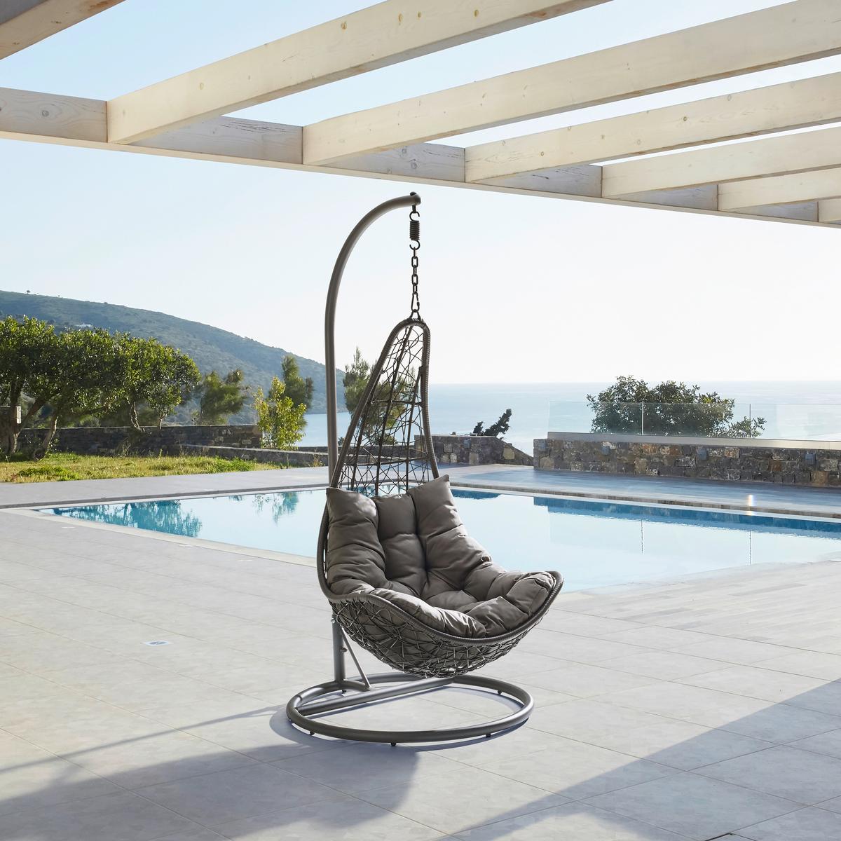 Viseća Fotelja Rosi - tamno siva, Moderno, metal/tekstil (95/196/96cm) - Bessagi Garden