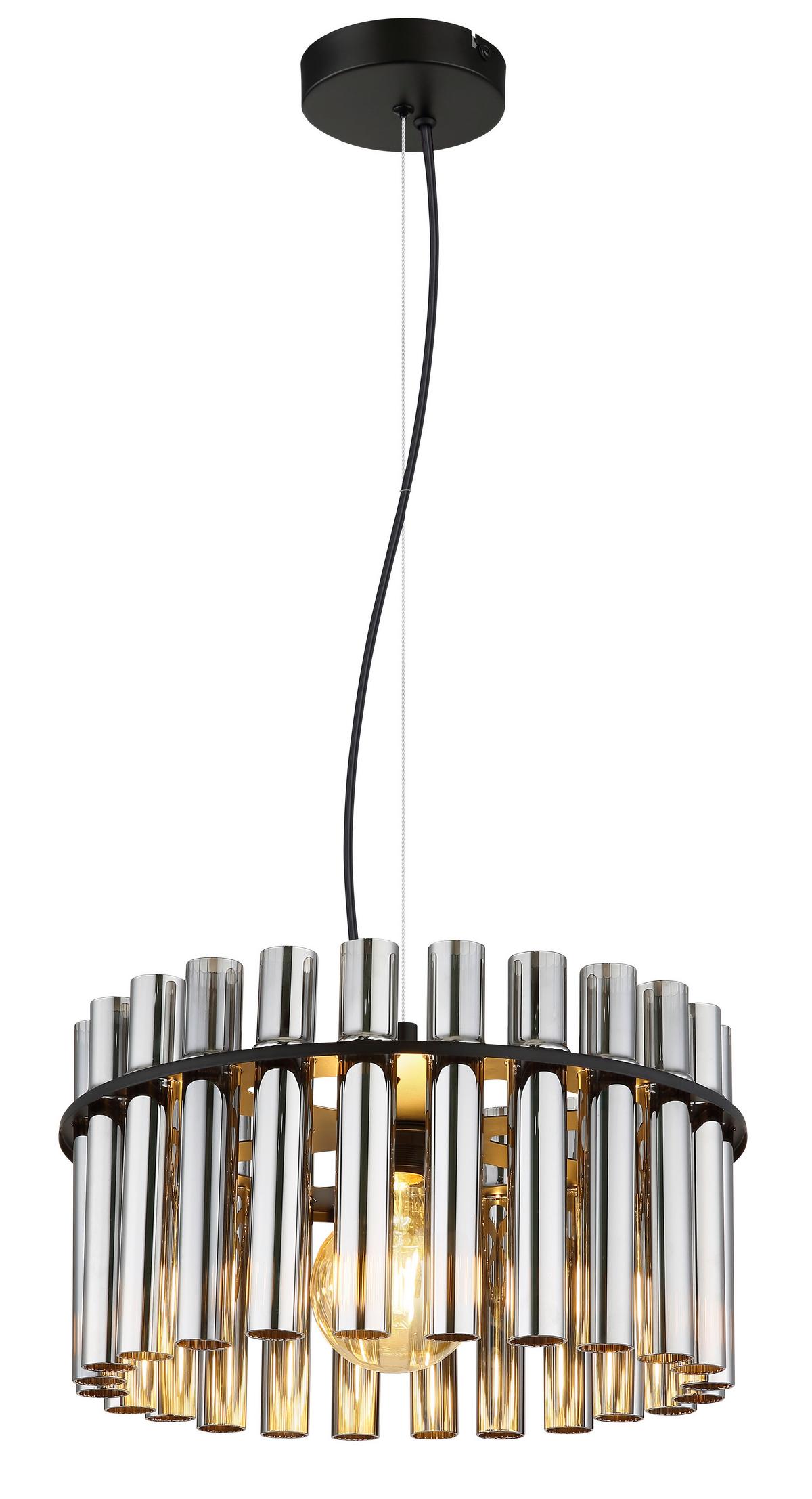 Viseća Svjetiljka Gorley Ii - siva/crna, Design, staklo/metal (38/120cm) - Globo