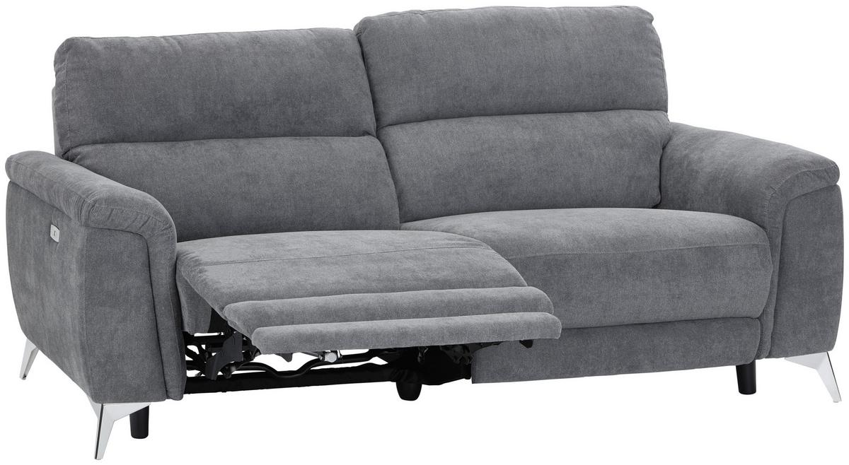 Dvosed Padua, Siva, Relax Funkcija - barve kroma/siva, Konvencionalno, kovina/tekstil (215/97/97cm) - Mömax