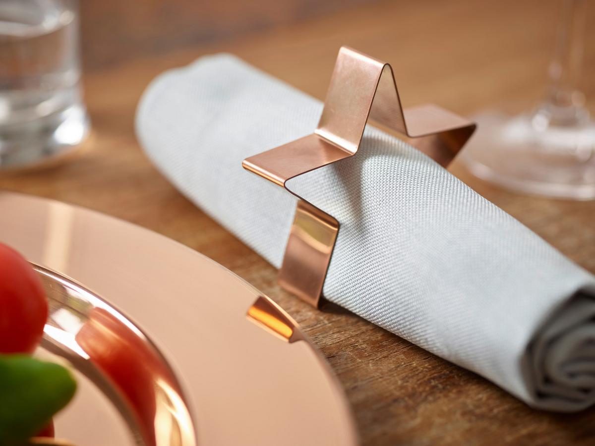 Obroček Za Serviete Star, 4 Kos - barve bakra, Design, kovina (7cm) - Echtwerk