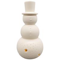 Schneeman Snowy Weiß ca. 13cm - Weiß, KONVENTIONELL, Keramik (6/13cm) - Mömax