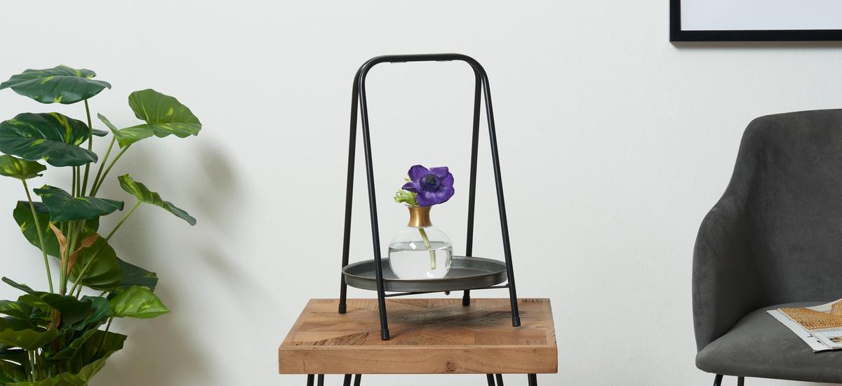 Dekor Tálca Zink - fekete, Modern, fém (25.5/25.5/39cm) - Modern Living