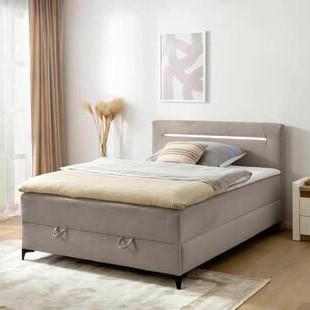 Boxbett Jerry Braun ca. 100x200cm - Schwarz/Braun, KONVENTIONELL, Textil (100/200cm) - Mömax