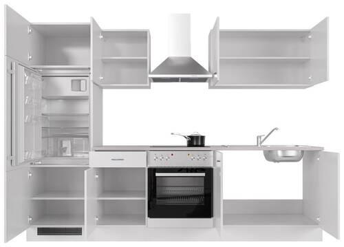 Kuhinjski Blok Vito - barve nerjavečega jekla/bela, Moderno, umetna masa/leseni material (270cm) - FlexWell