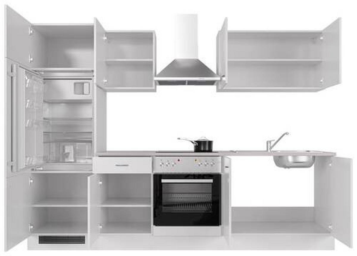 Kuhinjski Blok Vito - barve nerjavečega jekla/bela, Moderno, umetna masa/leseni material (270cm) - FlexWell