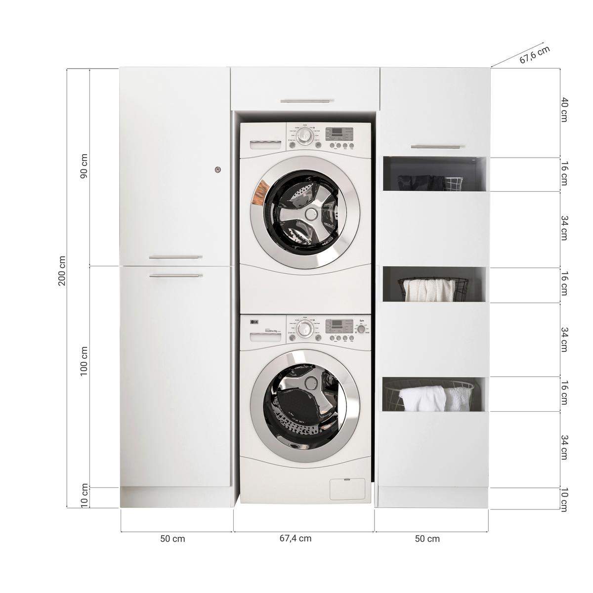 Hauswirtschaftsraum Clara Weiß B: ca. 167,4 cm - Weiß, KONVENTIONELL, Holzwerkstoff (167,4/200/67,6cm) - Respekta
