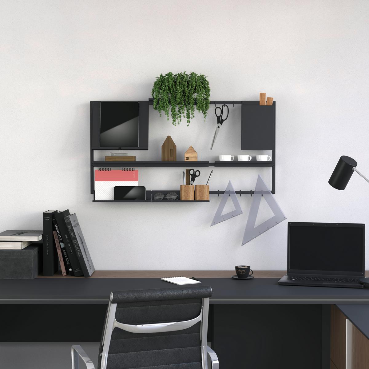 Universalablage Systemstyle Schwarz - Schwarz, MODERN, Metall (56/2,5/10,3cm) - System Style