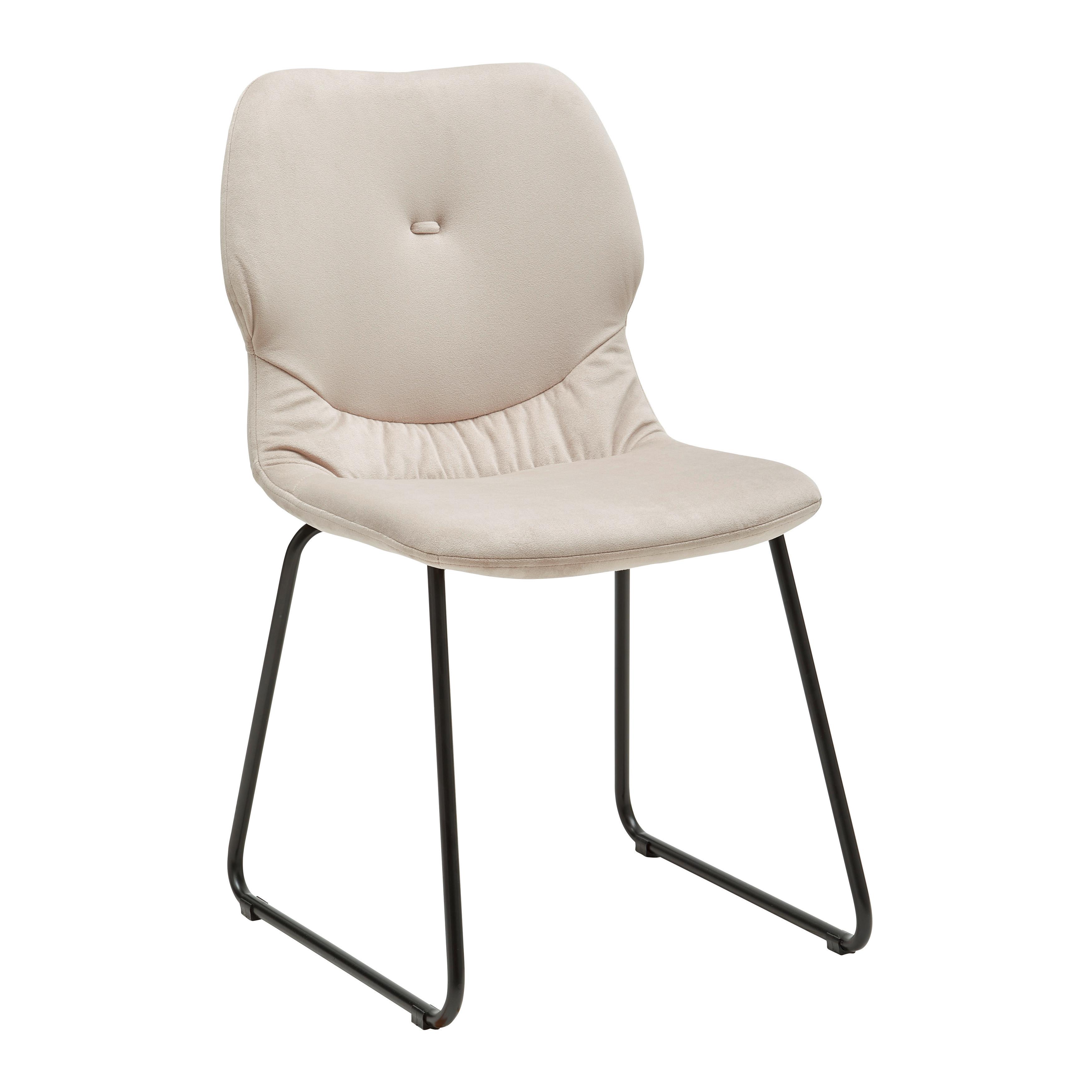 KRZESŁO ALICA - beżowy/czarny, Modern, metal/drewno (46/83/57cm) - Bessagi Home