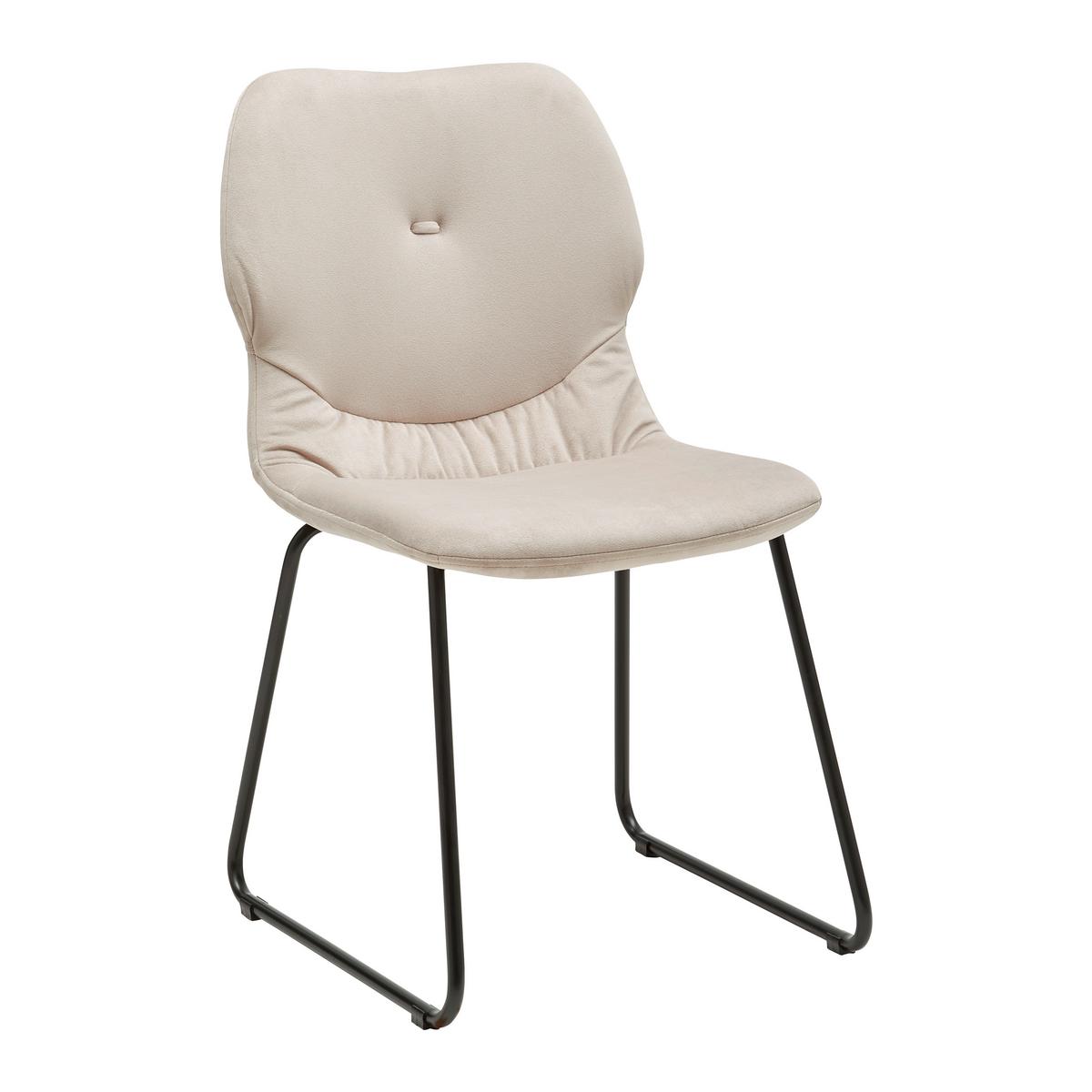 KRZESŁO ALICA - beżowy/czarny, Modern, metal/drewno (46/83/57cm) - Bessagi Home