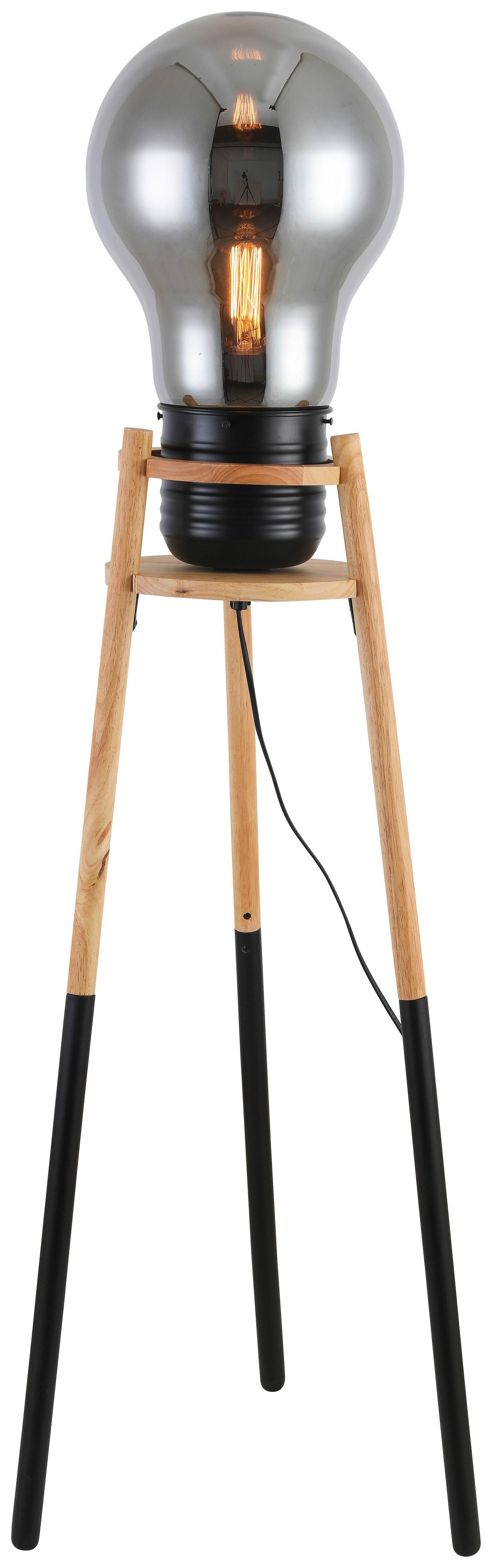 Állólámpa Bekka - natúr színű/fekete, Modern, Üveg/fém (37/33/132cm) - Bessagi Home