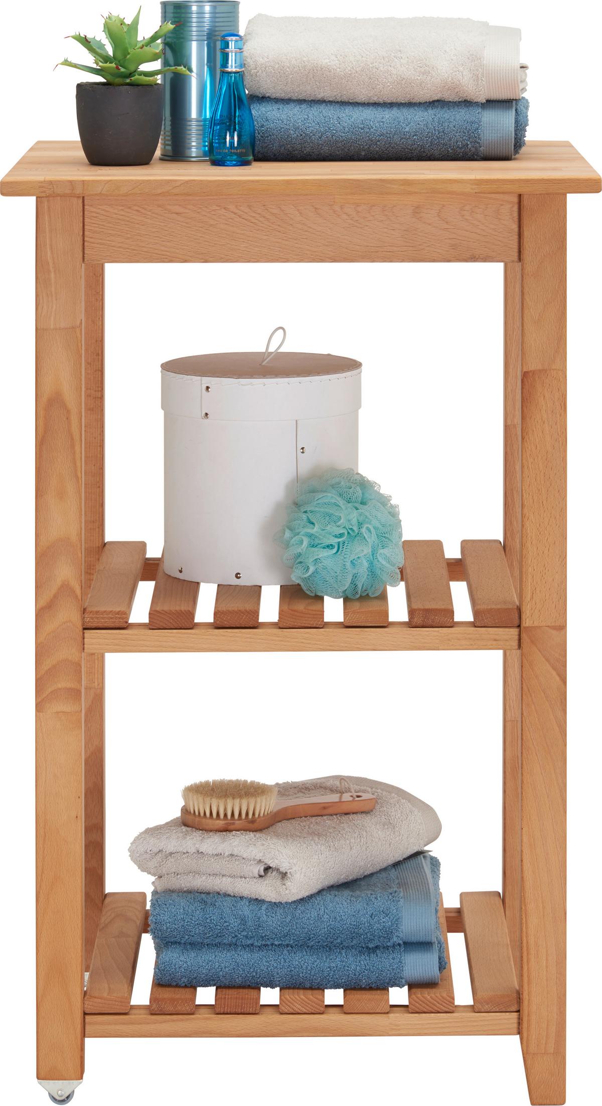 WÓZEK DO SERWOWANIA LEX - kolor bukowy, Trend, tworzywo sztuczne/metal (53/85/46cm) - Carryhome