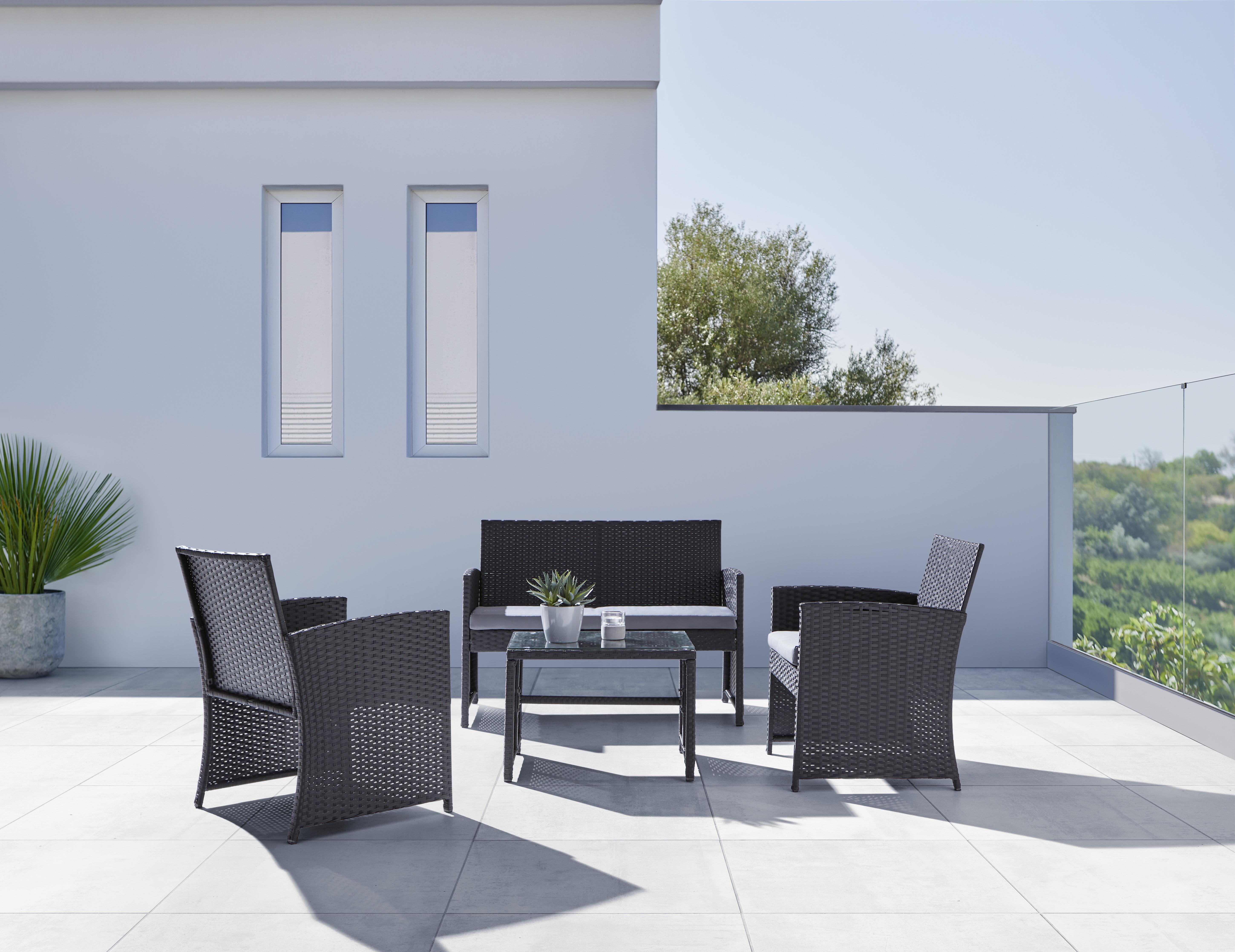 Lounge Garnitúra Michelle - Áttetsző/Szürke, modern, Műanyag/Üveg - Modern Living