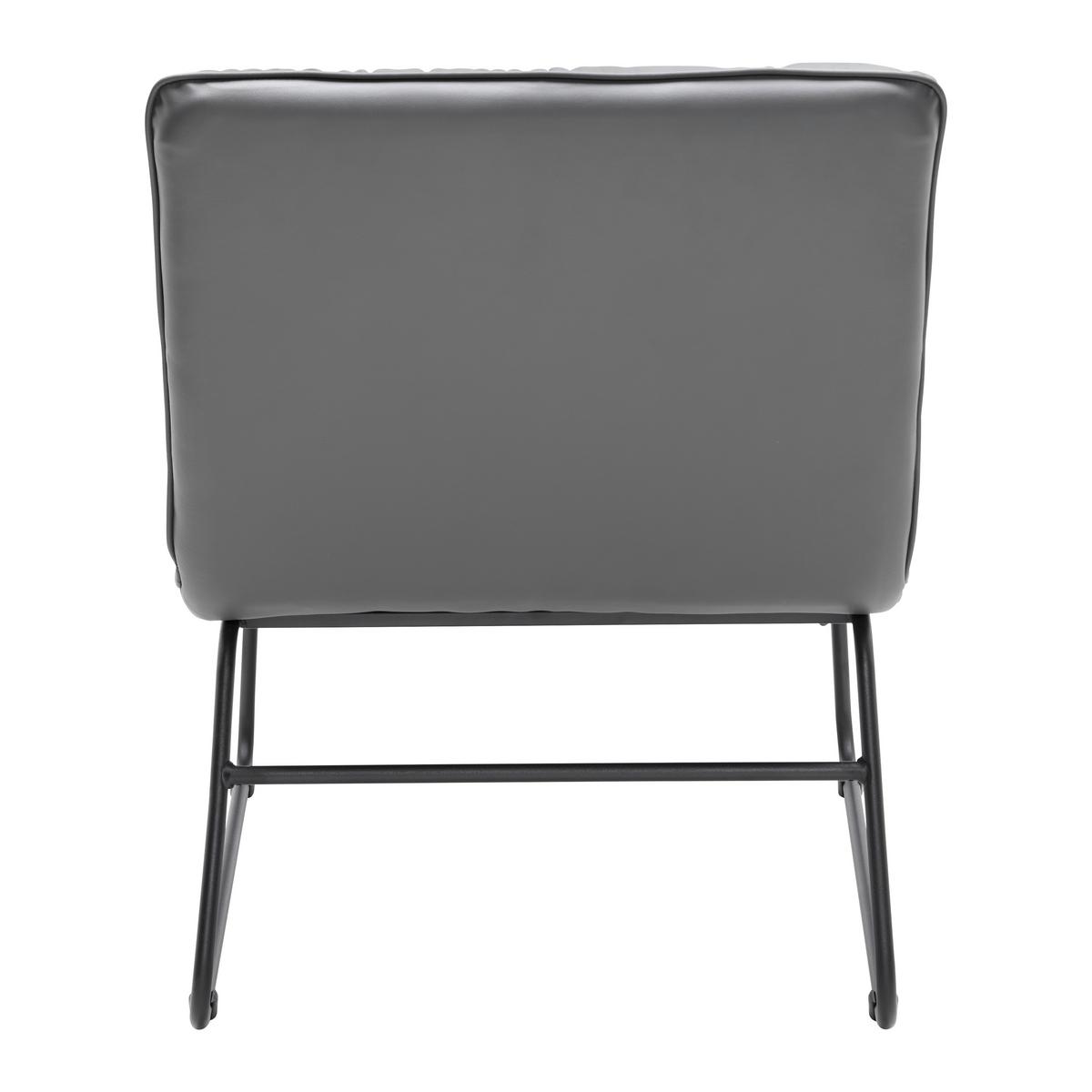 Relaxsessel Eleina Grau Lederlook - Schwarz/Grau, MODERN, Textil/Metall (71/82/70cm) - Bessagi Home