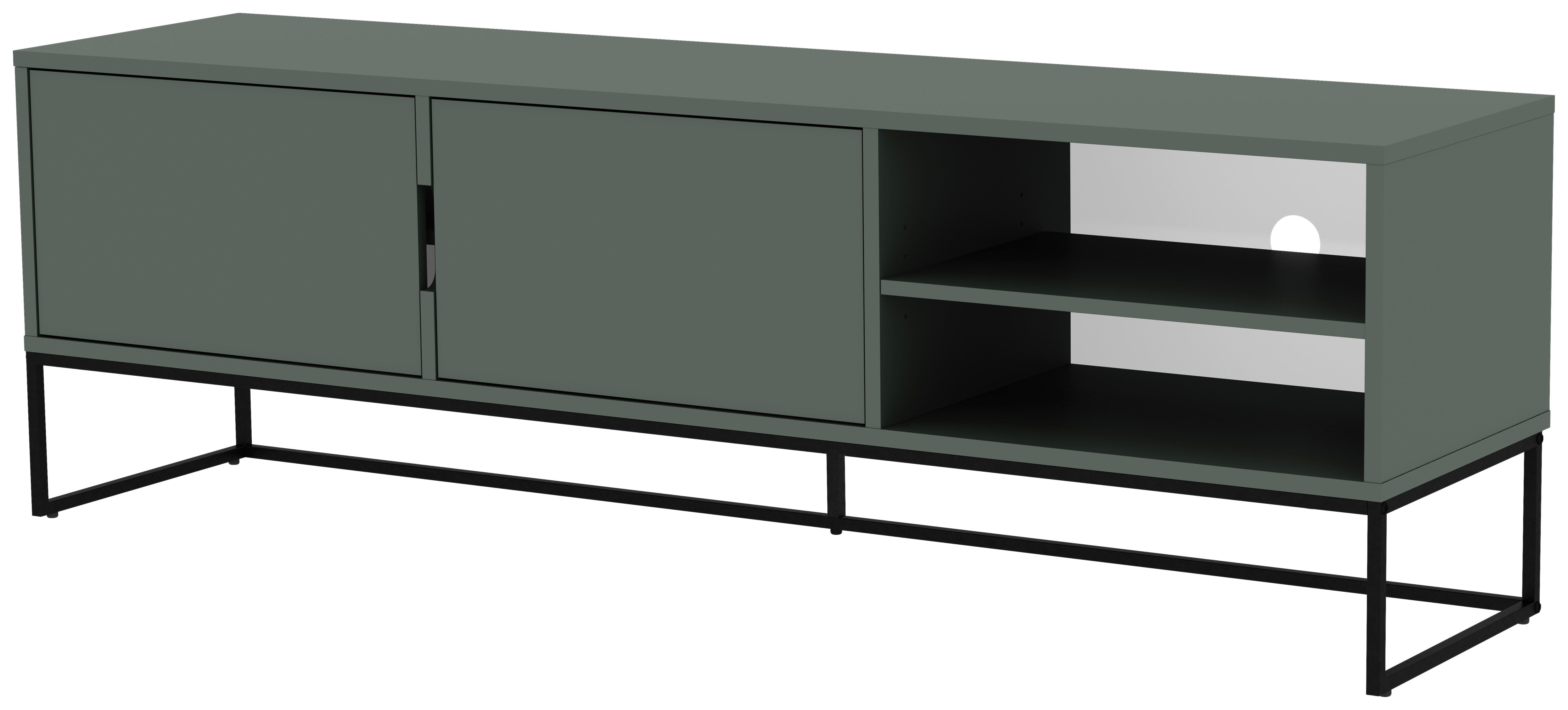 KOMODA NISKA LIPP - LOMOCO - - czarny/ciemnozielony, Design, materiał drewnopochodny/metal (176/57/43cm) - Lomoco
