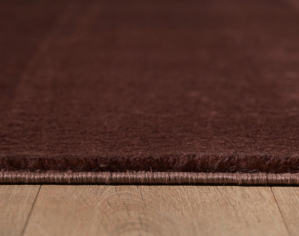 Hochflorteppich Catwalk Braun Ø ca. 120cm - Braun, Basics, Textil (120/120cm) - Novel