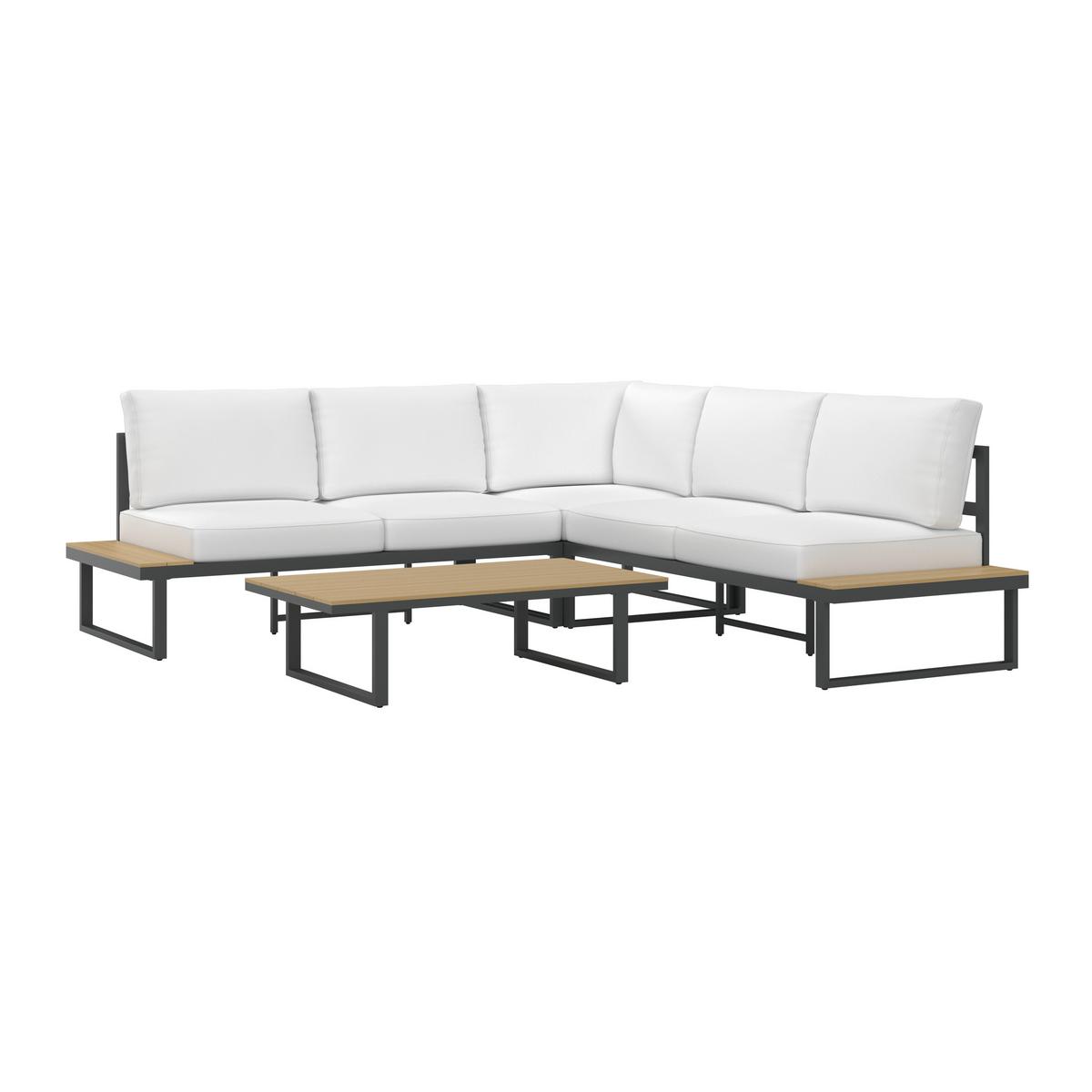 Garnitură grădină Arianna - crem/culoare natur, Modern, plastic/metal (228/74/74cm) - Bessagi Garden
