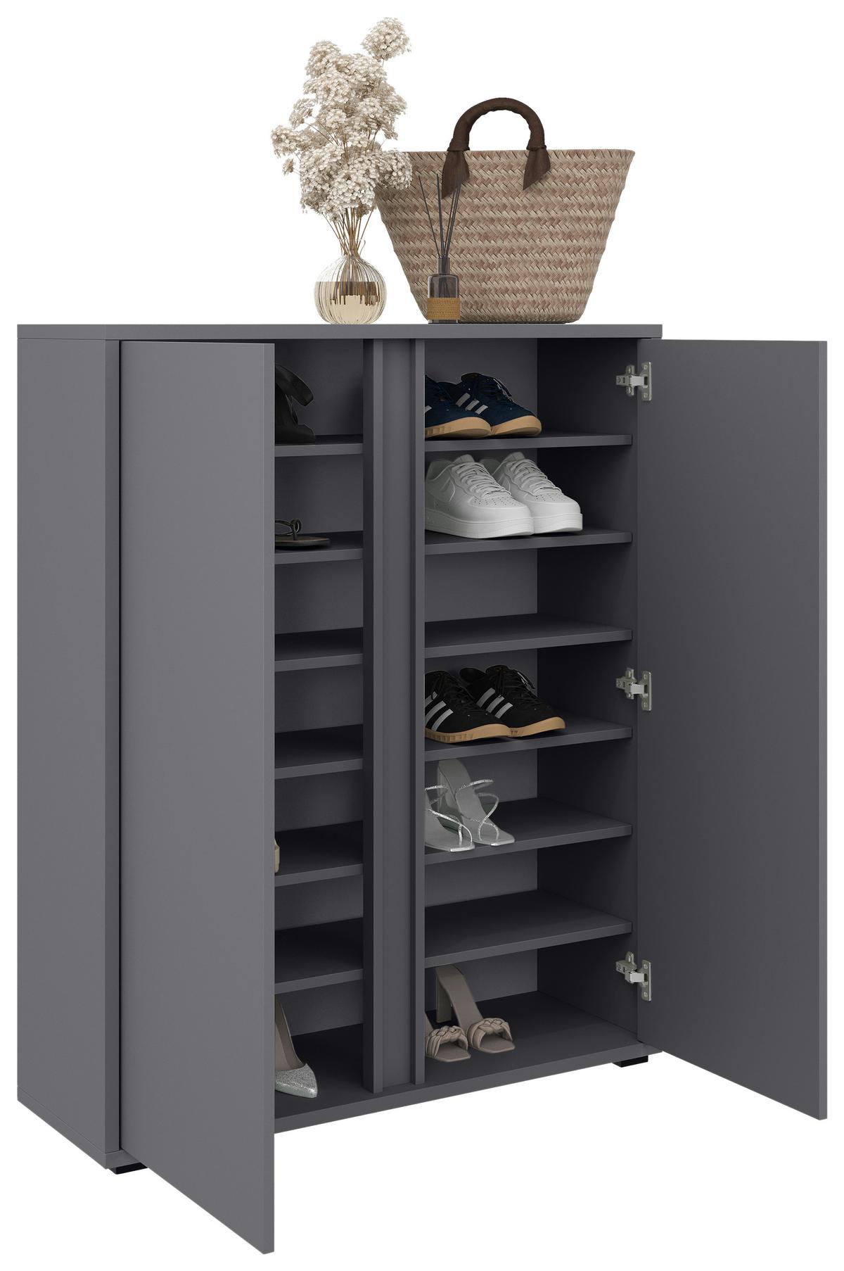 SZAFKA NA BUTY LIV - antracytowy, Konventionell, materiał drewnopochodny/tworzywo sztuczne (97,5/120/34cm) - Xora