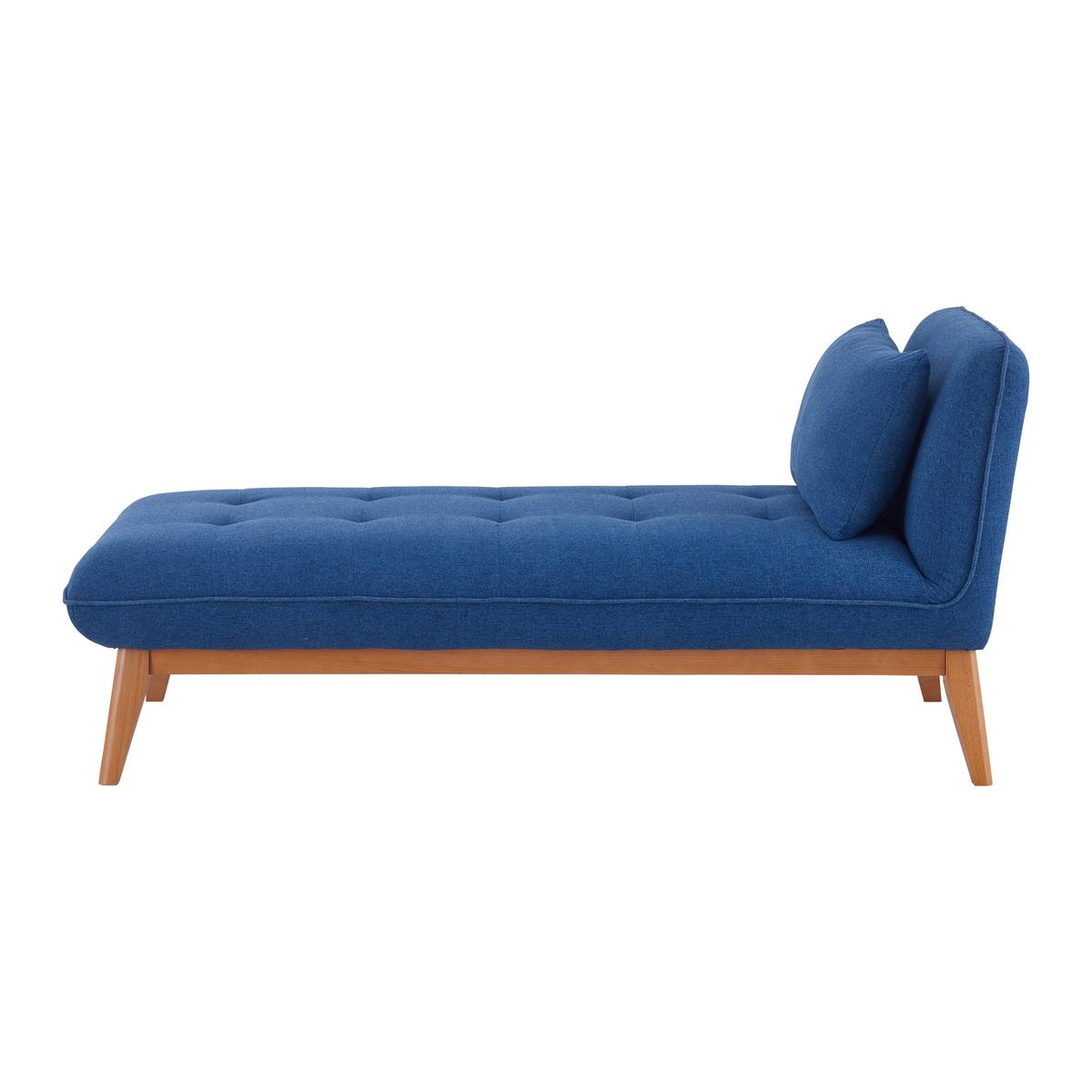 Relaxliege Liza Blau Webstoff - Blau, MODERN, Holz/Textil (129/85/78cm) - Bessagi Home