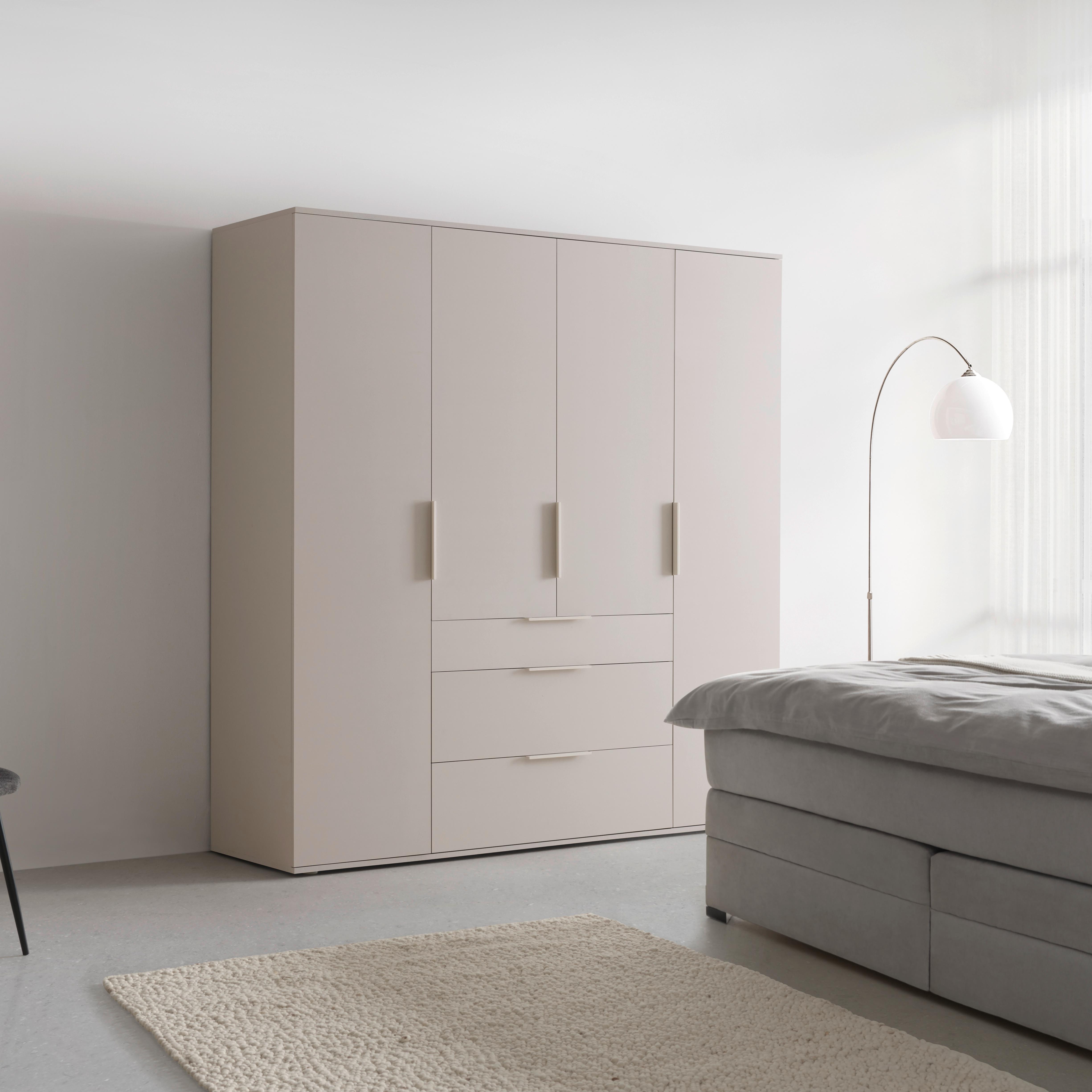 GARDEROB MED GÅNGJÄRNSDÖRRAR DUNE 6 -EXKLUSIV- - kashmir, Modern, metall/trämaterial (180/197/55cm) - Mömax