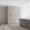 GARDEROB MED GÅNGJÄRNSDÖRRAR DUNE 6 -EXKLUSIV- - kashmir, Modern, metall/trämaterial (180/197/55cm) - Mömax