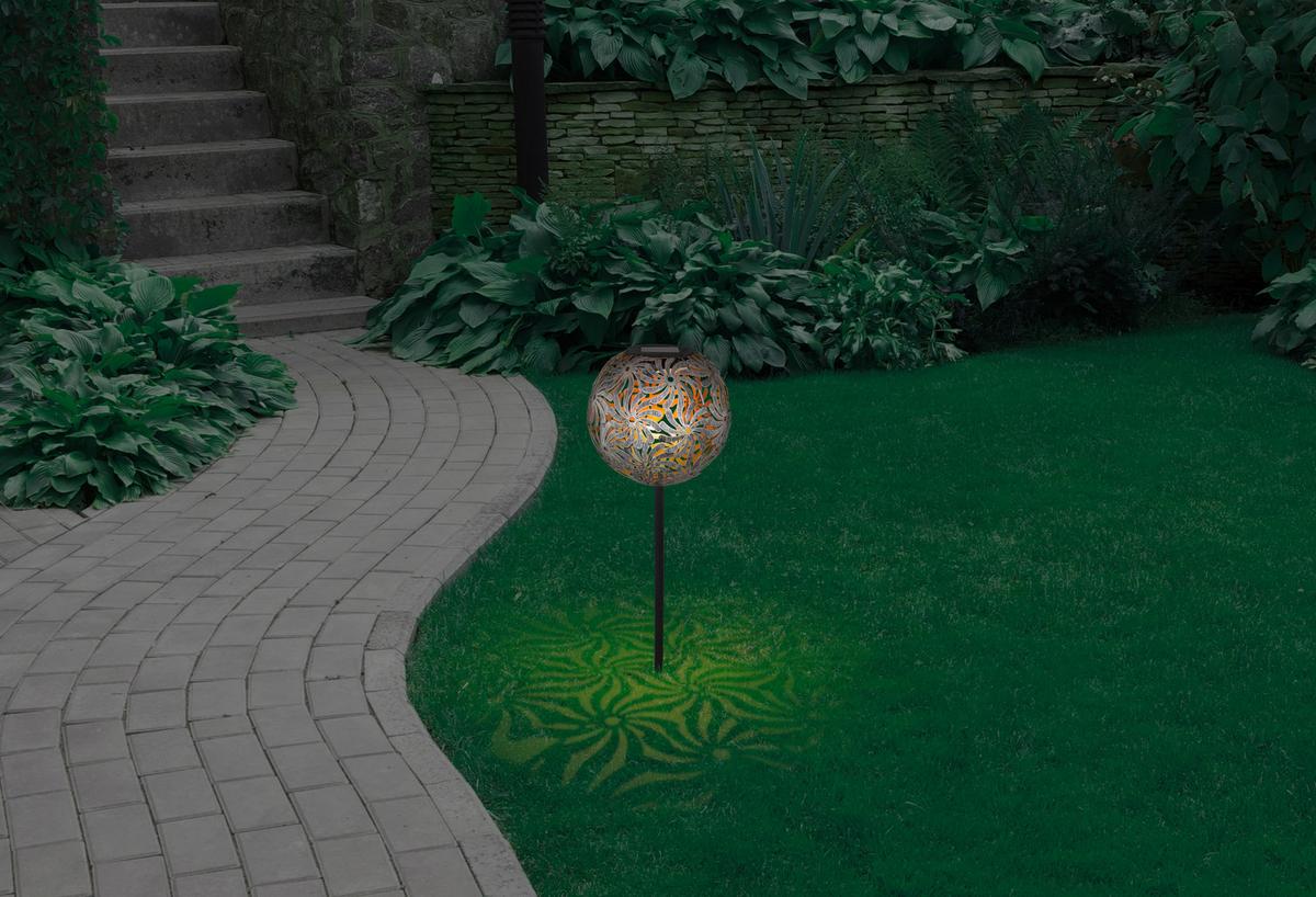 Solarna Svetilka Solar, S Sijalko - srebrne barve, Basics, kovina (18,5/54cm) - Globo