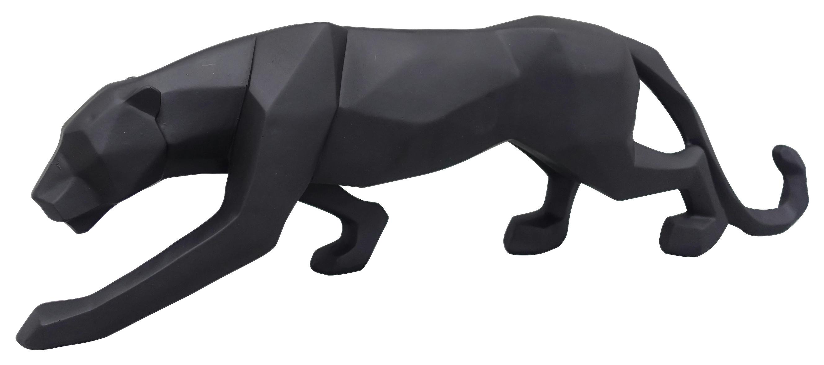 Dekopanther Schwarz matt - Schwarz, Kunststoff (45,5/14/7,3cm) - Mömax