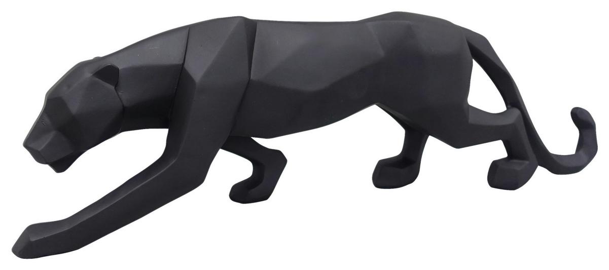 Dekopanther Schwarz matt - Schwarz, Kunststoff (45,5/14/7,3cm) - Mömax