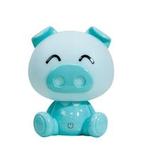 Kindertischleuchte Piggy Hellblau max. 3 Watt - Hellblau, Basics, Kunststoff (15/15/19cm)