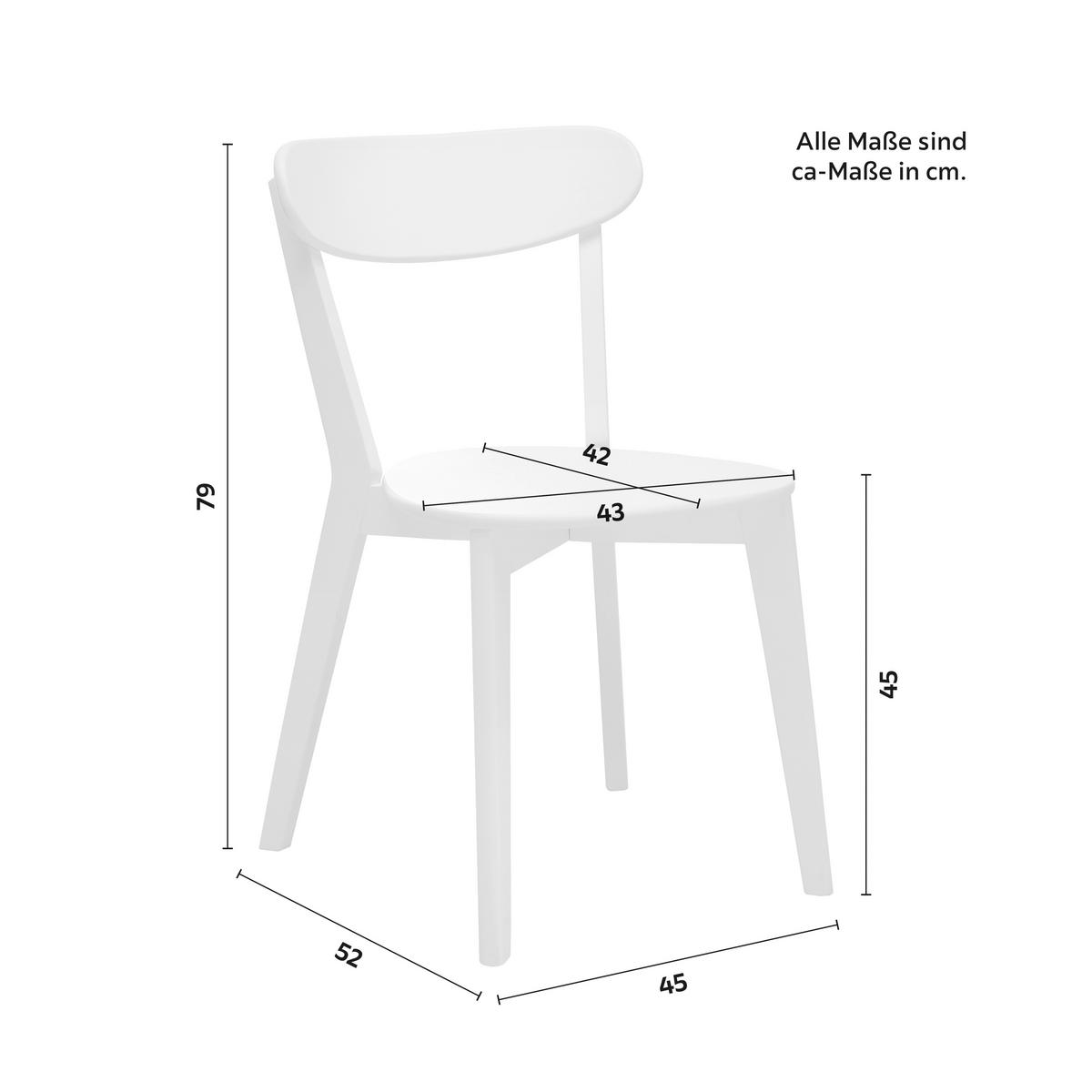 ZESTAW KRZESEŁ LORCA - biały, Modern, drewno (45/79/52cm) - Bessagi Home