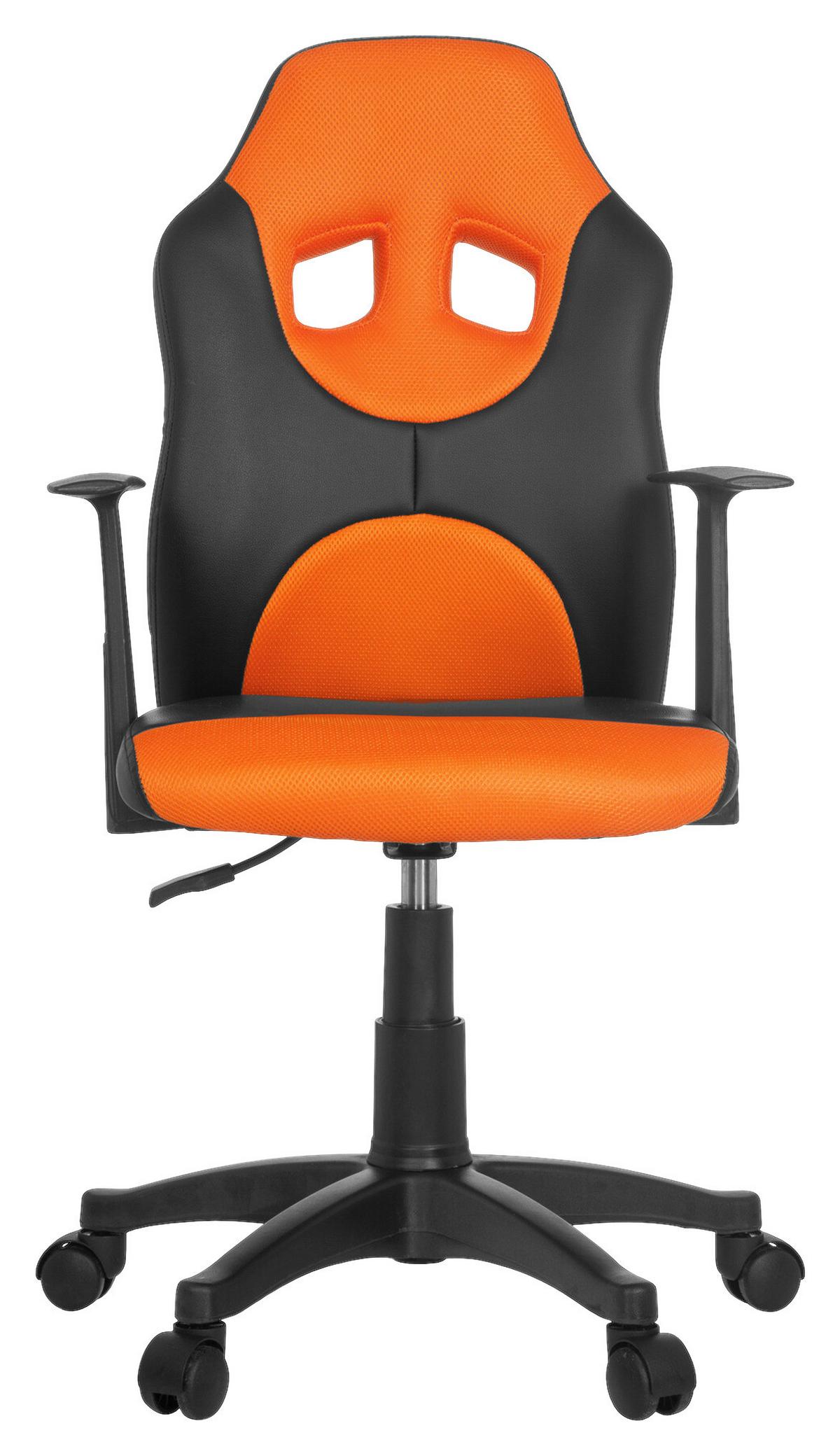 Mladinski Vrtljivi Stol Kid Racer Al, Črna, Oranžna - črna/oranžna, Basics, umetna masa (54/90-100/48cm) - MID.YOU