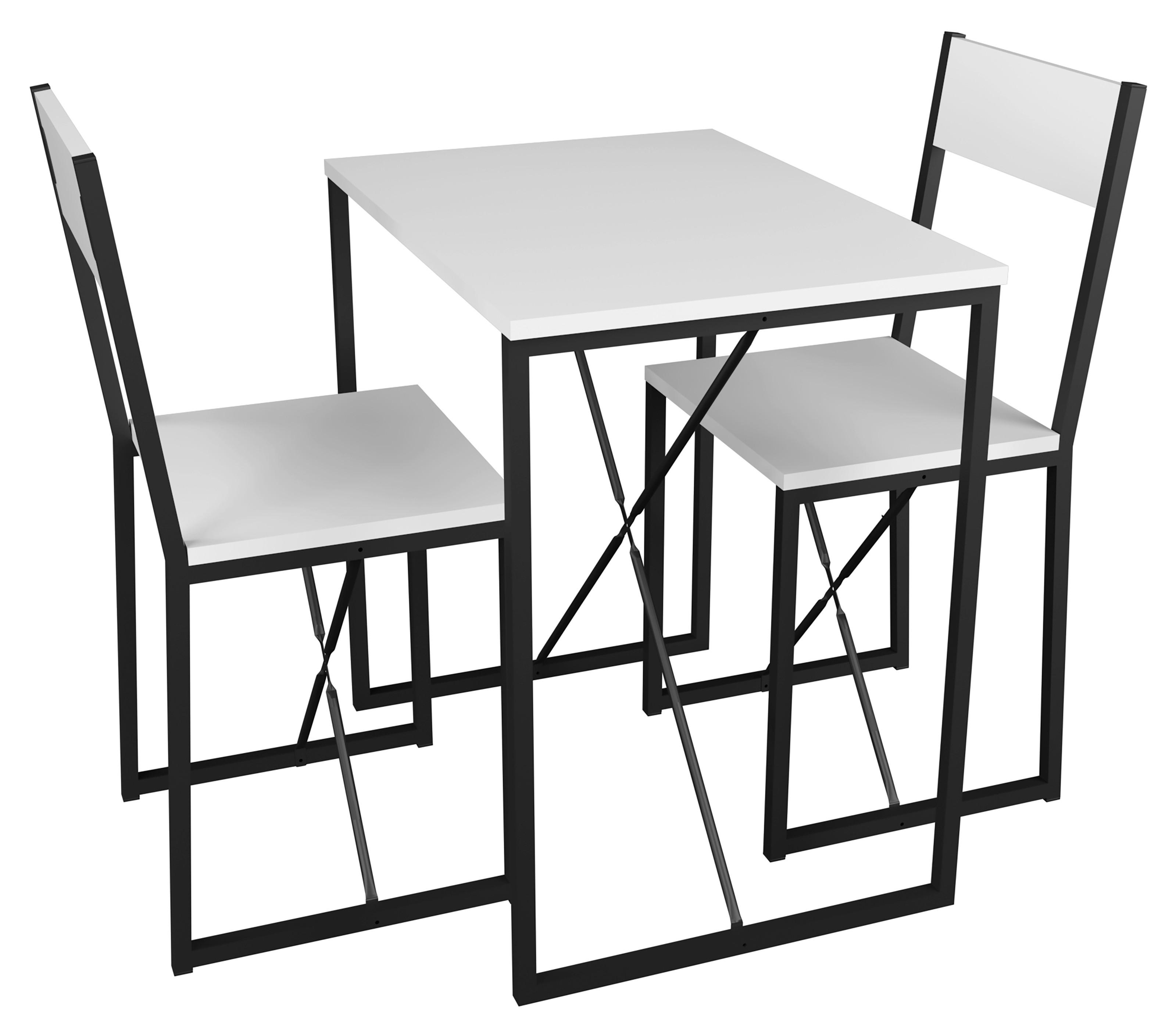 ESSTISCH INSASI M - Weiss/Schwarz, Design, Holzwerkstoff/Metall (72,8/52,7/84,7cm) - MID.YOU