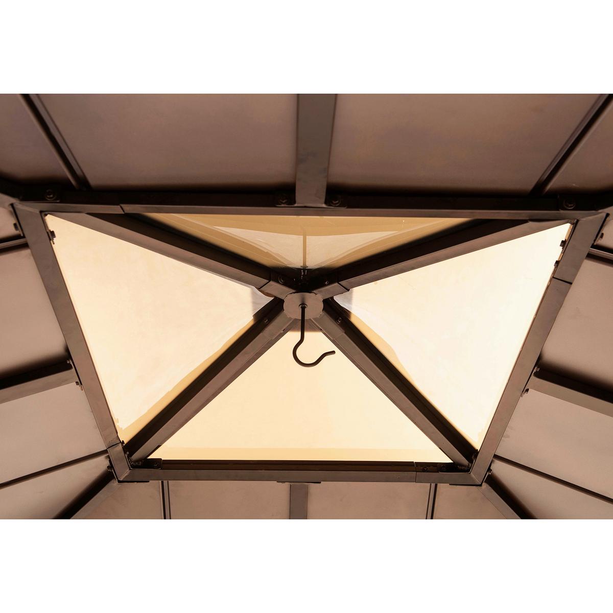 Pavillon Gazebo Rapi Braun ca. 273x274x273cm - Braun, Basics, Kunststoff/Metall (273/274/273cm)