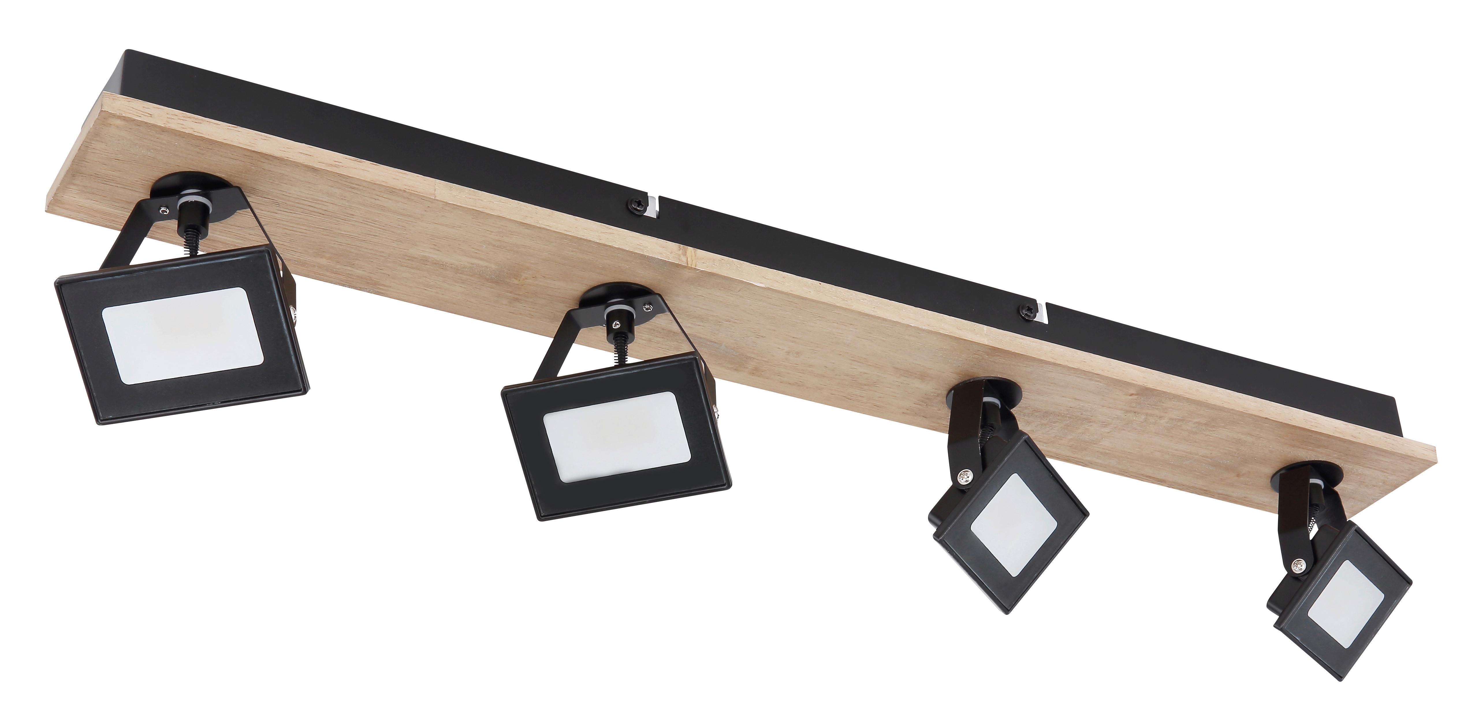 Led-reflektor Fonzi - črna/temno rjava, Natur, kovina/steklo (66cm)