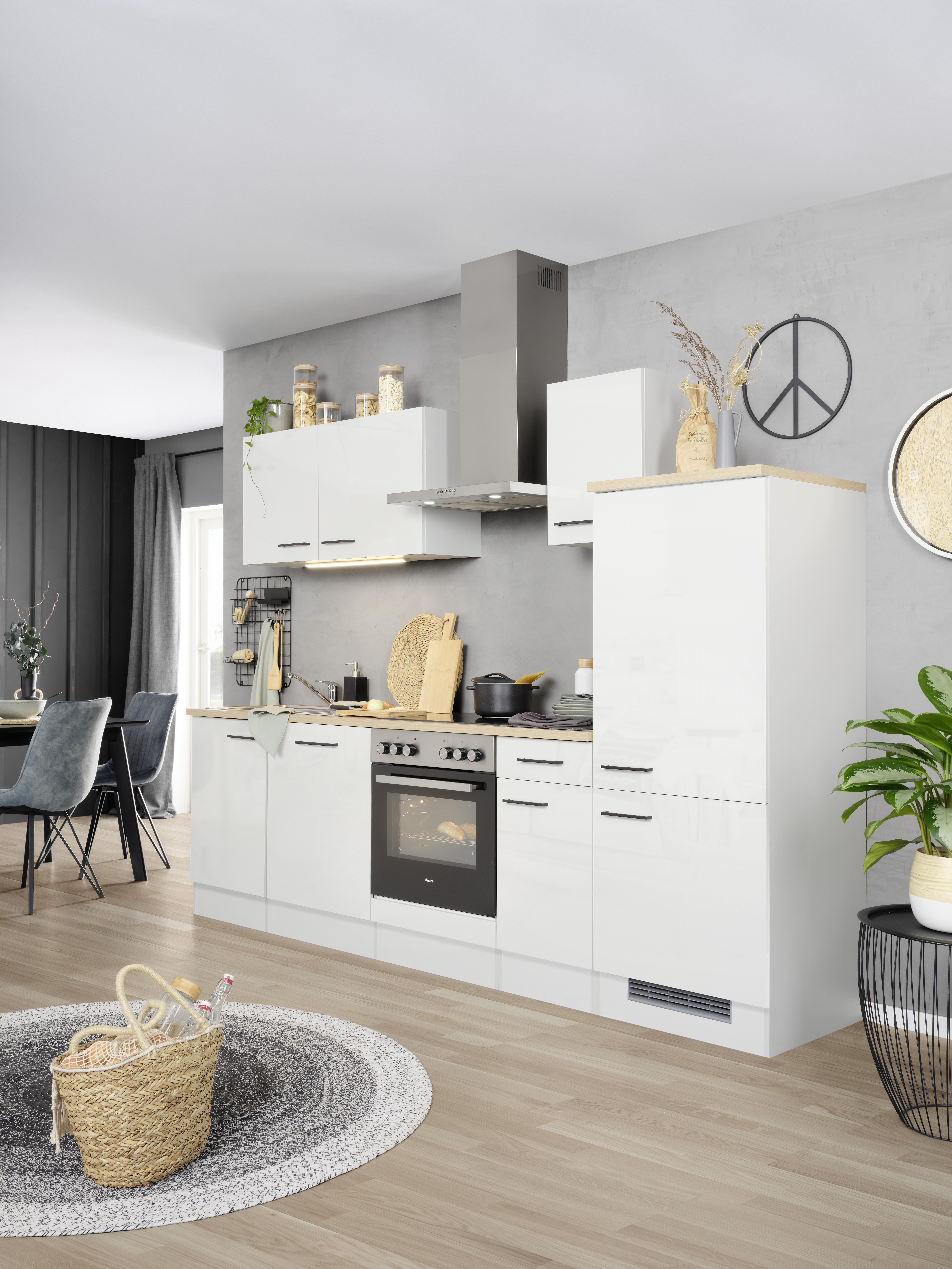 Kuhinjski Blok Levi - siva/hrast, Moderno, leseni material (270cm) - FlexWell.ai