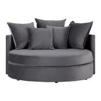 Dvosjed Elena - siva/crna, Moderno, drvo/tekstil (130/65/140cm) - Bessagi Home